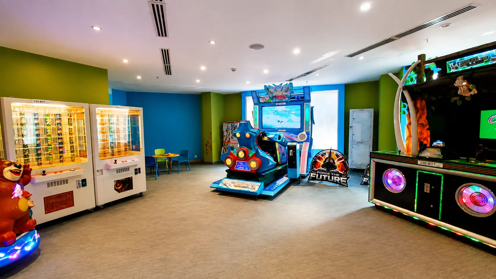 Arcade games inside Planet Games at Sea Pearl
