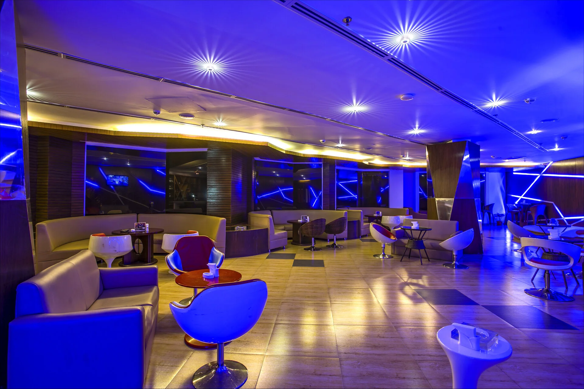 Bliss bar and lounge with ambient lighting